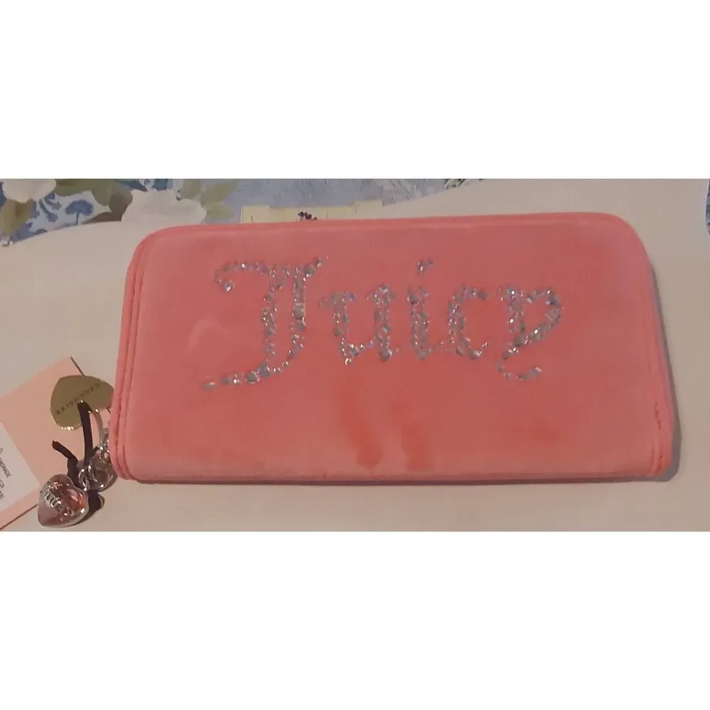 NWT~JUICY COUTURE Pink Lemonade All That Glitters Zip Wallet~